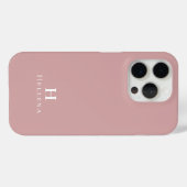 Moderne Roze Monogram Naam Case-Mate iPhone Case (Achterkant (horizontaal))
