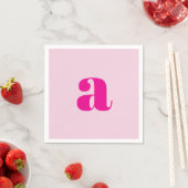 Moderne Roze Monogram Servetten (Insitu)
