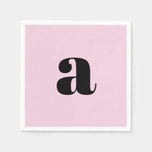 Moderne Roze Monogram Servetten