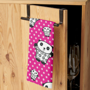 Moderne Roze Mooie Kawaii Knuffel Beer Theedoek