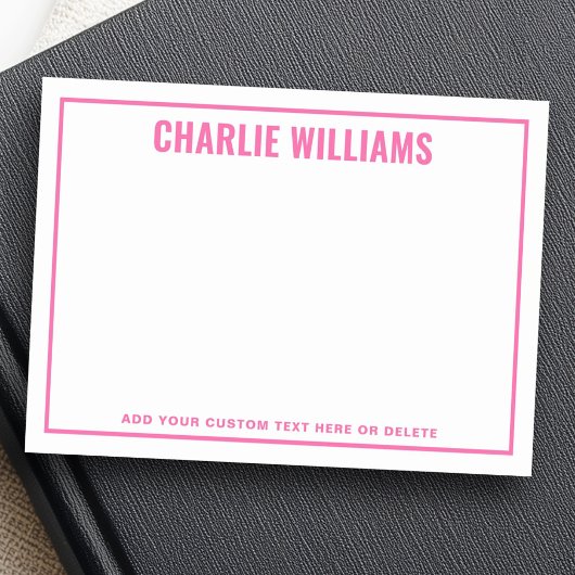 Moderne roze naamrand post-it® notes