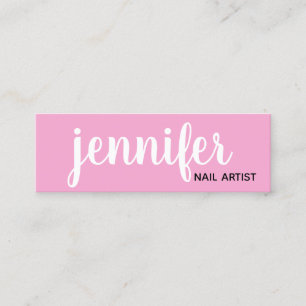 Moderne roze nagellak mini visitekaartje
