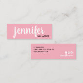 Moderne roze nagellak mini visitekaartje (Voorkant / Achterkant)