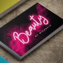 Moderne roze neon en roke Beauty Salon