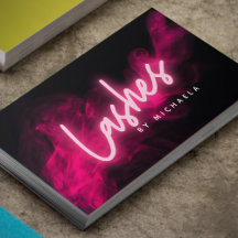 Moderne roze neon- en rookas-/eyelash-uitbreidinge