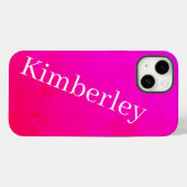 Moderne Roze Neon Monogram Trendy Mode kleuren Case-Mate iPhone Case (Achterkant (horizontaal))