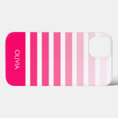 Moderne roze ombre gepersonaliseerde naam Case-Mate iPhone case (Achterkant (horizontaal))