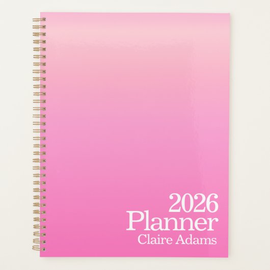 Moderne Roze Ombre Planner (Voorkant)