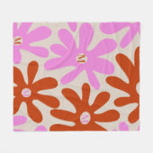 Moderne roze Oranje monogram - Aangepast ontwerp Fleece Deken (Voorkant (Horizontaal))
