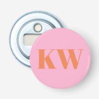 Moderne Roze Oranje Monogram Beginletters Geperson