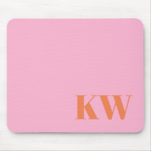 Moderne Roze Oranje Monogram Initiaal Gepersonalis