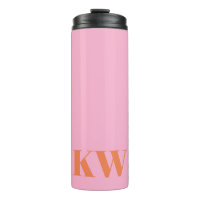 Moderne Roze Oranje Monogram Initiaal Gepersonalis