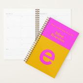 Moderne Roze Oranje Monogram Initiaal Planner (Display)