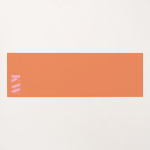 Moderne roze Oranje monogram Initialen op maat Yogamat (Achterkant (horizontaal))