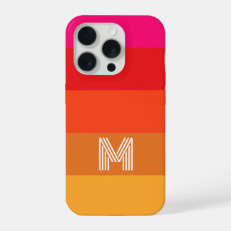 Moderne roze oranje zonsondergang streep, op maat  iPhone 15 pro hoesje