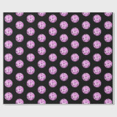 Moderne roze Paarse Disco Ball Pattern Black Cadeaupapier (Vlak)