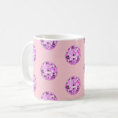 Moderne roze Paarse Disco Ball Pattern Pastel Roze Koffiemok (Voorkant links)