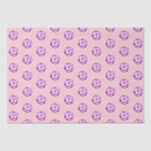 Moderne roze Paarse Disco Ball Pattern Pastel Roze Tissuepapier