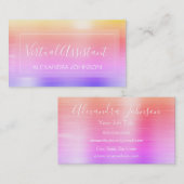 Moderne roze Paarse Folie Virtual Assistant Visitekaartje (Voorkant / Achterkant)