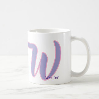 Moderne Roze & Paarse Monogram Naam Personalized W Koffiemok