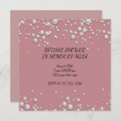 Moderne roze parels bruids douche uitnodiging (Voorkant / Achterkant)