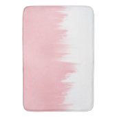 Moderne roze penseelstreken wit ontwerp badmat (Voorkant Verticaal)