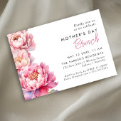 Moderne roze Peonies floral moederdag brunch Kaart