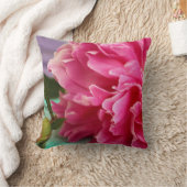Moderne Roze Pioen Bloem Fotografie Kussen (Deken)