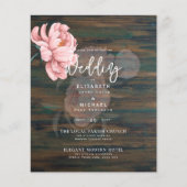 Moderne Roze Pioen Bloemen Trouw Uitnodiging (Voorkant)