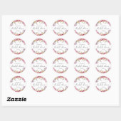 Moderne Roze Pioen Rozen Bruidsdouche Ronde Sticker (Vel)