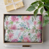 Moderne Roze Pioen Waterverf Bloemendecoupage Tissuepapier (Geschenk)