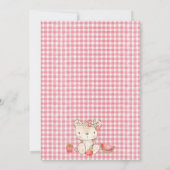 Moderne Roze Plaid Boog Teddy Bear Picnic Verjaard Kaart (Achterkant)