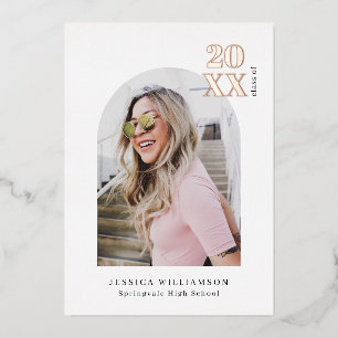 Moderne roze pleister Afstudeerder Echte Roos Gold Folie Uitnodiging