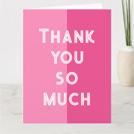 Moderne roze pop Hartelijk dank Bedankkaart
