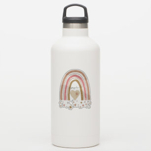 Moderne roze regenboog goudster sticker