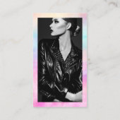 Moderne roze regenboog waterverf make-up artiest visitekaartje (Achterkant)