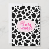 Moderne Roze Retro Cowgirl Eerste Rodeo 1e Verjaar Kaart (Achterkant)