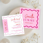 Moderne Roze & Rode Retro Stijl Make-up Kunstenaar Vierkante Visitekaartje