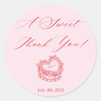 Moderne Roze & Rood Ronde Sticker