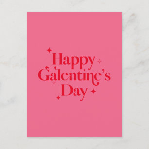Moderne Roze Rood Sparkle Happy Galentines Dag Feestdagenkaart
