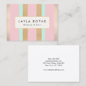 Moderne  roze, Roos gouden stroop Visitekaartje (Voorkant / Achterkant)
