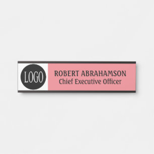 Moderne Roze Roos Uw Logo Kantoor Deur Borden Bord Deurbordje