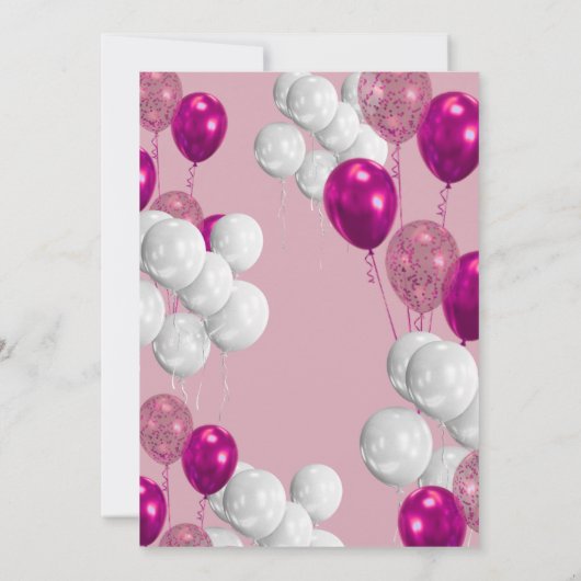 Moderne Roze Roze 18e Verjaardag Glitter Ballonnen Kaart (Achterkant)