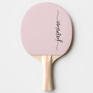 Moderne Roze Roze Aangepaste Naam Handtekening Scr Tafeltennisbatje