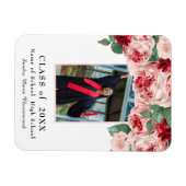 moderne, roze roze afstuderen aankondiging magneet (Horizontaal)