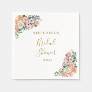 Moderne Roze Roze Bloemige Bruids-Shower Servet