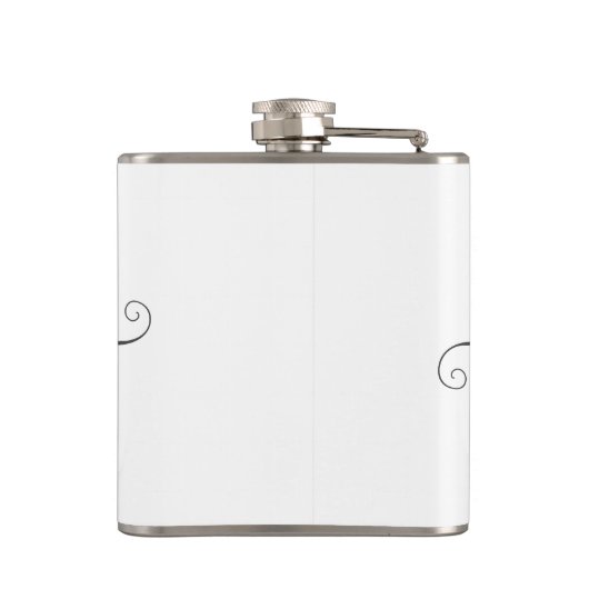 Moderne roze roze Hallo en Jouw naam Heupfles (Achterkant)