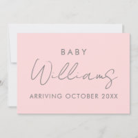 Moderne roze roze minimalistische zwangerschap