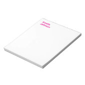 Moderne Roze Roze Naam Minimalistische Professione Notitieblok (Gedraaid)