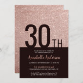 Moderne roze roze roze roodbruin 30e verjaardag kaart (Voorkant / Achterkant)